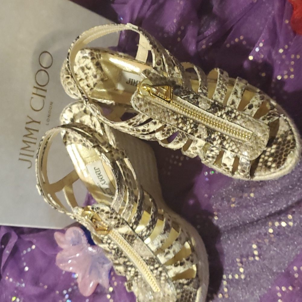 Jimmy Choo Wedge Shoes Python Print - Picture 11 of 15